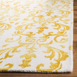 Safavieh Dip Dye Collection DDY689A Handmade Premium Wool Runner, 2'3" x 6' , Ivory / Gold
