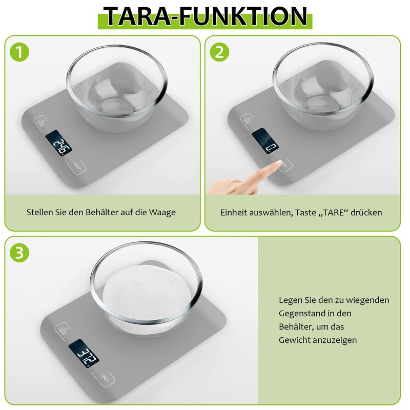 Digital Kitchen Scales, 10 kg, Professional Scales with LCD Display