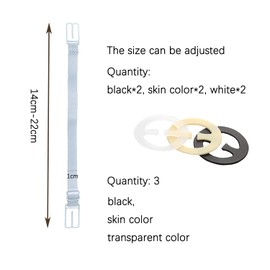 GVSAVY 6 Bra Strap Holders with 3 Round Non-slip Buckles, Adjustable Bra Clips, Non-slip Bra Clips for Women, Bra Strap Set, Suitable for All Bras (Black, Skin Color, White)