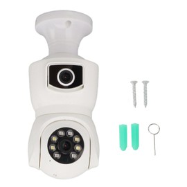 Light Bulb Security Camera Dual Lens 2.4GHz 1080P 360 Degree E27 Socket Security Camera Full Color Night Vision Motion Detection 100‑220V