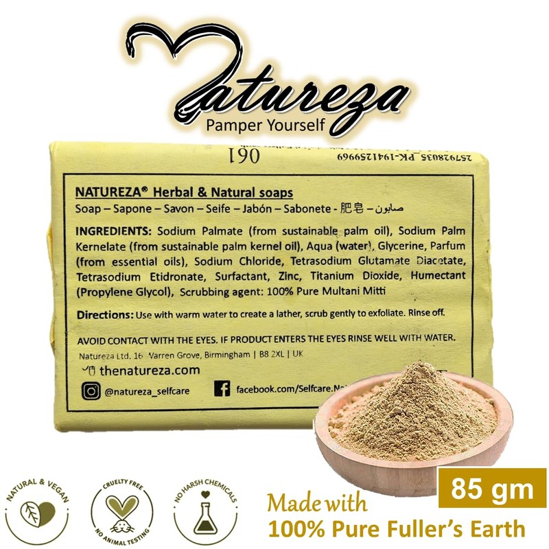 Natureza Organic Bentonite Clay soap Deep Cleansing Mineral Soap Anti