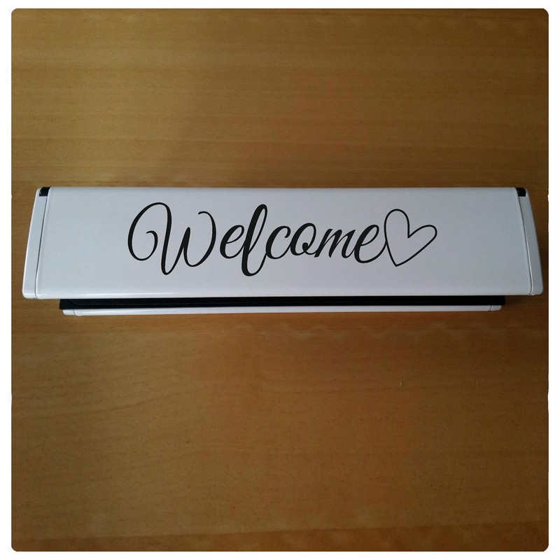 Welcome Door Letterbox Decal Sticker Transfer [20x5cm] Mail or Letter