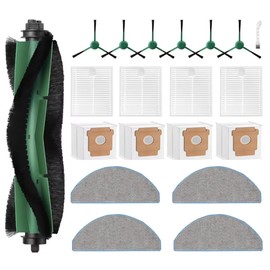 20 Pcs Replacement Parts for iRobot Roomba Q052 / 105 Vac / 105 Combo Robot Vacuum, Include 1 Main Brushes, 4 Filters, 4 Dust Bags, 6 Side Brushes, 4 Mop Pads, 1 Clean Brush