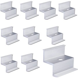 Pack of 10 Aluminium End Clamps, PV Solar Panels, Solar Panel Mounting for Solar Panel, Aluminium End Clamp, Solar Panel Clamp, Solar Photovoltaic Bracket (Silver)