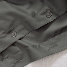 Cuddledown Heritage Comforter Duvet Cover | 100% Cotton | Premium Quality | Ultra Soft Sateen Weave | Breathable | Button Closure | King | Charcoal