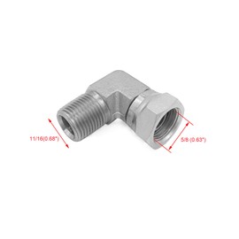 BEITERSTOE (4-PACK) 1501-06-06 Hydraulic Hose Adapter Fitting 3/8"-18NPTF Male×3/8"-18NPSM Female Swivel 90°Pipe Joints Elbow Carbon Steel