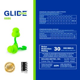 Moldex Glide® Uncorded Foam Earplug Jar 6686, NRR 30dB