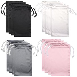 NIOIPXA 16pcs Sunglasses Pouch,Eyeglass Storage Bag with Drawstring Closure,Soft Microfiber Glasses Gadgets (16, Mix 4colors)