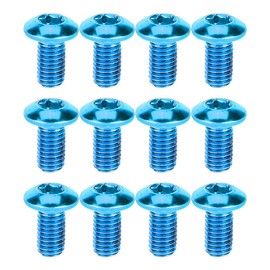 BOROCO Bicycle Brake Disc Screws, Pack of 12 M5 x 10 Mountain Bike Disc Brakes Rotor Screws Bicycle Bolts Brake Disc Screws for Road Bike Mountain Bike T25 Head (Blue)