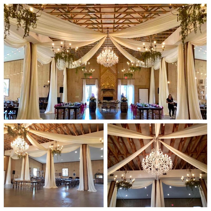 Ivory Wedding Ceiling Drapes 6 Panels 5ftx15ft Long Draping Fabric