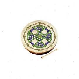 Waltons Bodhrán 18" (Brosna Cross) - Handcrafted Irish Instrument - Crisp & Musical Tone - Hardwood Beater Included w/Purchase