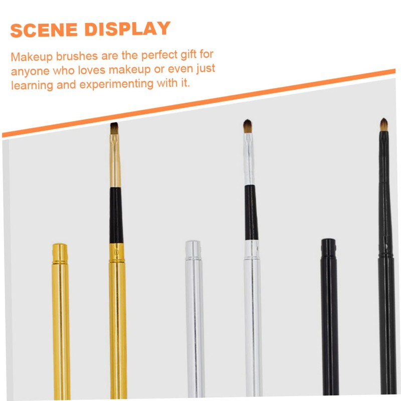 Ipetboom 6pcs Stretchable Lip Brush Applicators Portable Makeup Tools Cover