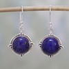 NOVICA Artisan Lapis Lazuli Dangle Earrings and Sterling Silver from