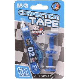 M&G ACT-78971 - Cinta correctora de alta calidad, 6 m x 5 mm, color blanco, juego de 3 unidades, color naranja