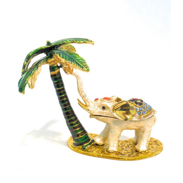 Qifu Qufi Elephant trinket box, Elephant Figurine, Elephant Collectibles