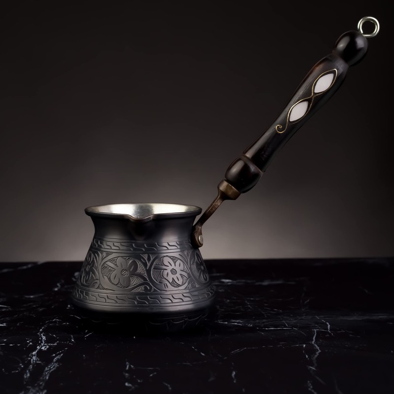 BCS 18 Oz X-Large Copper Turkish Greek Arabic Coffee Pot