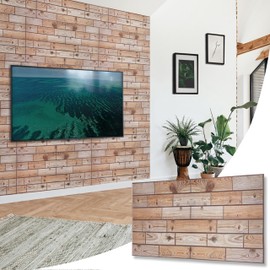 NOVECRAFTO Faux Wood Effect Wall Panels - 4 Sheets Covering 1.84 sqm | 19.84 sqft Moisture Resistant PVC Plastic Cladding - 96 cm x 48cm | 37.79 x 18.89 in – Decorative Natural Oak Wood Pattern
