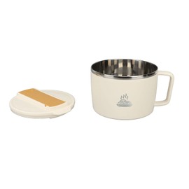 Yosoo Health Gear 1200ml Rapid Ramen Bowl with Filterable Lid, Stainless Steel Noodle Bowl Set with Chopsticks and Spork, Portable Soup Bowl Ramen Cooker Bowl for Office (Beige)