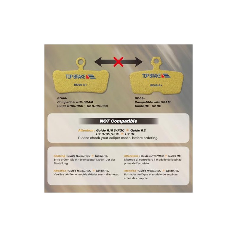 Top Brake 2 Pares de Pastillas de Freno de Disco