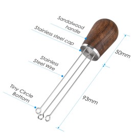 Espresso Coffee Stirrer, SANTOW Wood Handle Needle Type Coffee Distribution Tool-Professional Espresso Barista Coffee Tamper Distributor (Dark Sandalwood)