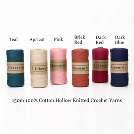 Likeecords Cotton Crochet Yarn for Bag,2Mm X 160 Yards,Macrame Cord,Chunky Yarn for Crocheting Handbag, Purse,Blankets Crafts Projects (Coffee)…
