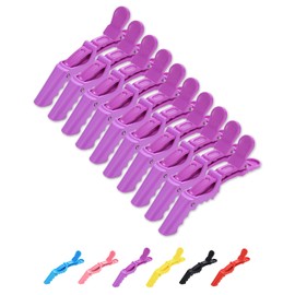 ZeniMart 10pcs Alligator Clips Duckar Professional Salon Hair Clips Dragon Clips (Purple)
