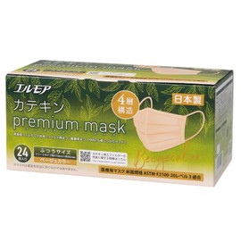 Elmore Catechin Premium Mask, Beige, Regular Size, 24 Count