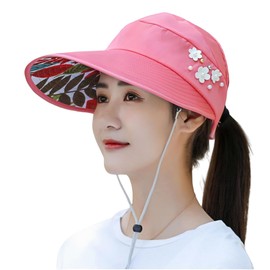 YOUMMY Women's UV Protection Hat, UPF 50+, Ultra Lightweight, Cool 2.9 oz (55 g), Windproof Drawstring, Adjustable Size, 5.1 inches (13 cm), Large, Quick Drying, Breathable, Foldable, UV Protection