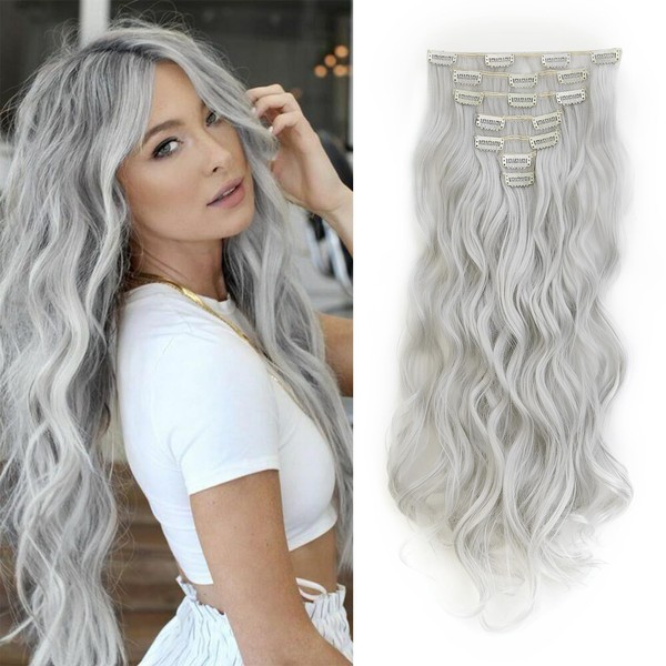 Dcbaboo Clip-In Hair Extensions, Wavy, 7 Pieces, 50 cm, Hair