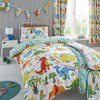 Happy Linen Company Girls Boys Kids Dinky Dinosaurs Blue Double