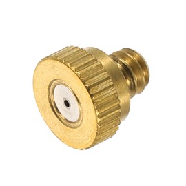 sourcing map Brass Misting Nozzle, 10/24 UNC 0.7mm Orifice Dia Replacement Heads Low Pressure Atomizing Misting Sprayer for Outdoor Cooling System, 1 Pcs
