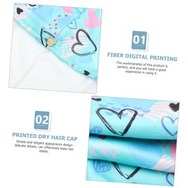Baluue 2pcs Printed Dry Hair Cap Dry Towels Hair Drying Towel Hair Wrap Towel Lightweight Shower Towel Thicken Bath Towels Hair Towel Bathroom Supply Hair-Drying Towel Fiber