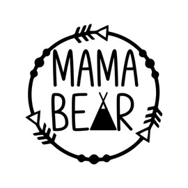Bargain Max Decals Mama Bear Decal Notebook Car Laptop 5.5" (Black)