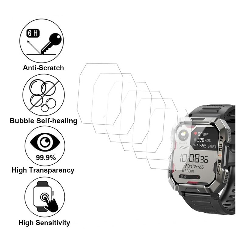smaate Compatible with IOWODO, Blackview W60 2.01”, Soft Smart Watch