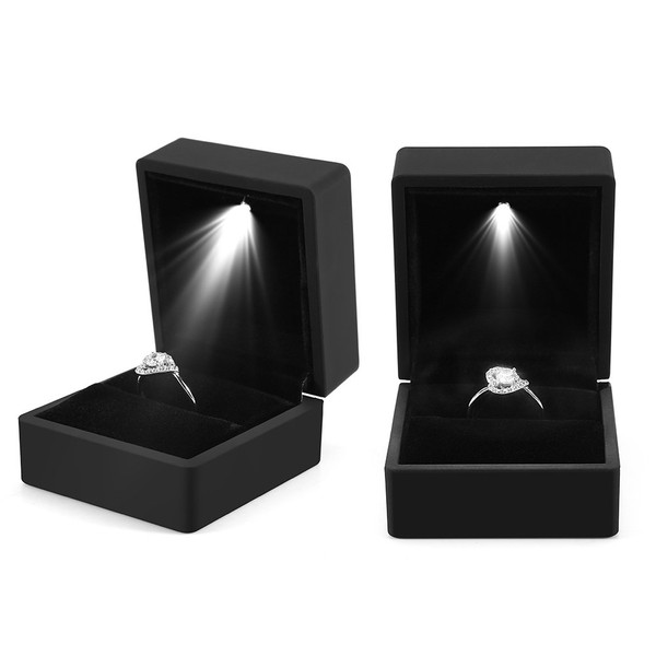 Caja de anillo de luz LED, de joyería de joyería