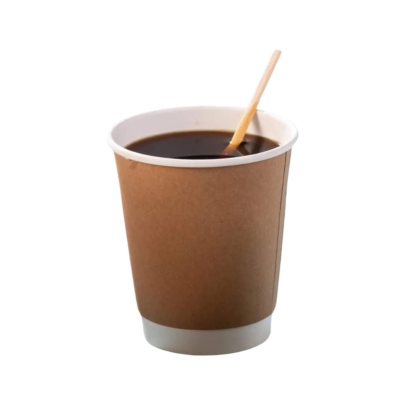 DeinPack Pack of 25 Coffee Cups Brown - Double-Walled Insulated