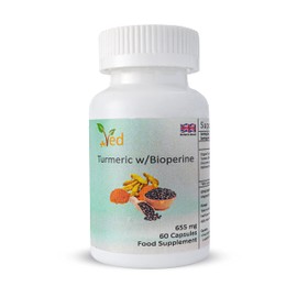Ved Double Dose Turmeric with BioPerine, All-Natural Ingredients, 655 mg per Serving, 60 Vegan Capsules (60 Days Supply)