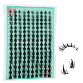 Manga Lash Clusters 160 Pieces Spiky Eyelash Clusters Cluster Eyelash Extensions Wet Look Anime Individual Eyelashes 9-18 mm Eyelash Clusters with Clear Thin Band