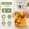 1 Gallon Circular Glass Pitcher with Lid, Round Teapot with