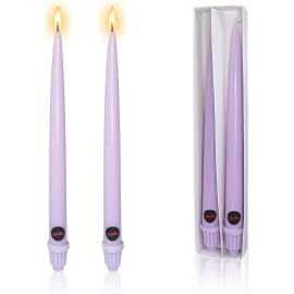 11 Inch Purple Unscented Taper Candles Long Tapered Wax Candlesticks for Home Decor Wedding Church Dinner-2pcscolor: Purple, size: Large (8"-12")