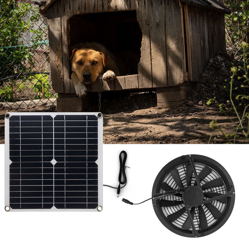 18V 12W Solar Exhaust Fan Kit Waterproof DC Brushless Round