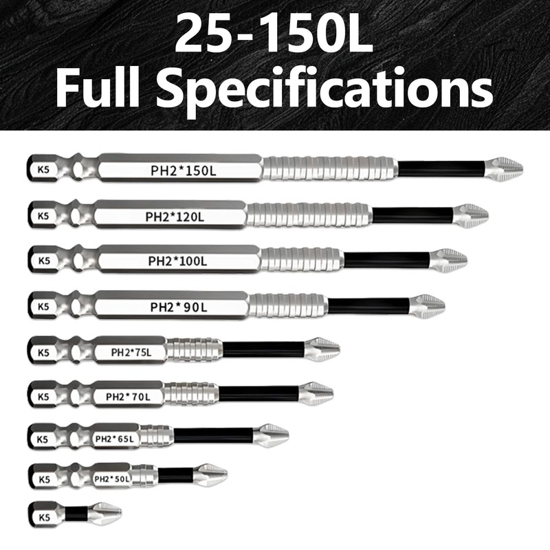 JXAXD 9-Piece High Magnetic Screwdriver Drill Bit Set, Magnetic Screwdriver