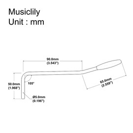 Musiclily Ultra 5 mm Stainless Steel Push-in Style Tremolo Arm Tremolo Lever Whammy Bar for Electric Guitar Korea Wilkinson Tremolo Bridge, Original Colour with White Cap