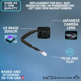 Left Side View Backup Camera Replaces for 2012-2018 Nissan NV1500 / NV Passenger Van OE Part # 28442-1PA0A