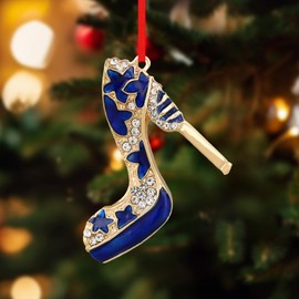 D24TIME High Heel Shoe Christmas Ornaments-Blue Christmas Ornaments 2024 for Christmas Tree Decorations High Heel Ideas for Women Teen Girl Sisters Mom Bestie Girlfriend Xmas Decor