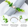 HLIWS 4 Pieces Eucalyptus Leaf Napkin Rings,Handmade eucalyptus leaves Napkin