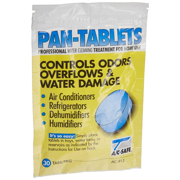 AC Safe Tablets-30 Cleans scum in Drain Pans and Humidifiers, Blue, 30 Count