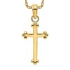 10K Solid Yellow Gold Beaded Holy Cross Necklace Religious Chain