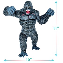 TwCare Giant King Kong vs Godzilla Attack Action Figure 11” Movie Series Fight Mode Gorilla Ape Solid Wild, Travel Bag
