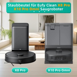 Alloytool 10 St1ck Staubbeutel f1r Eufy Clean X8 Pro / X10 Pro Omni Roboter Staubsauger Selbstreinigungsstation, Ersatzbeutel Zubeh?r Staubsaugerbeutel Ersatzteile